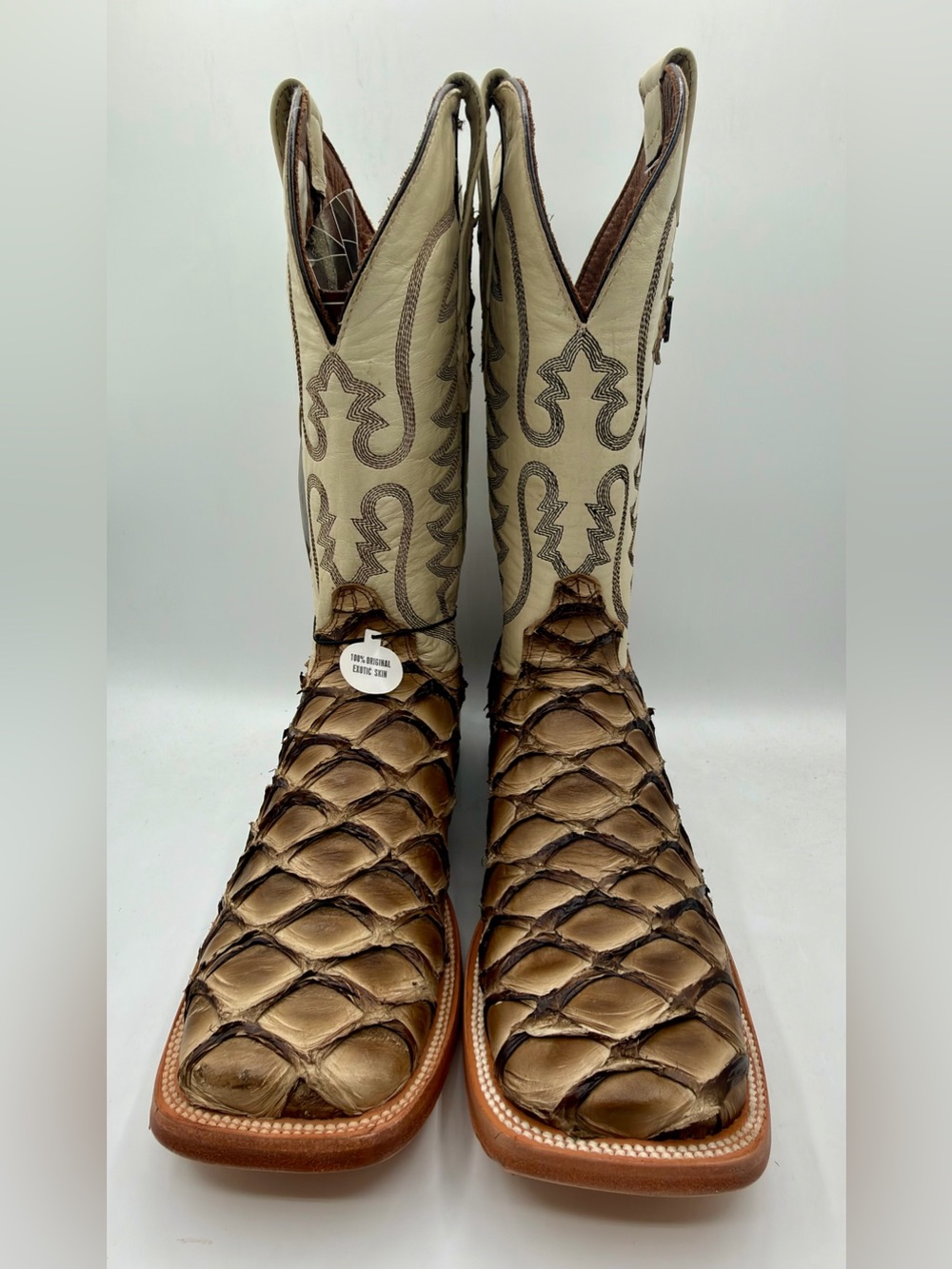 NWT mens pirarucu fish boots made by RANCHERS in el paso tx SIZE 9D